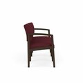 Lesro Lenox Wood 3 Seat Tandem Seating Wood Frame No Center Arms, Mocha, OH Wine Upholstery LW3101